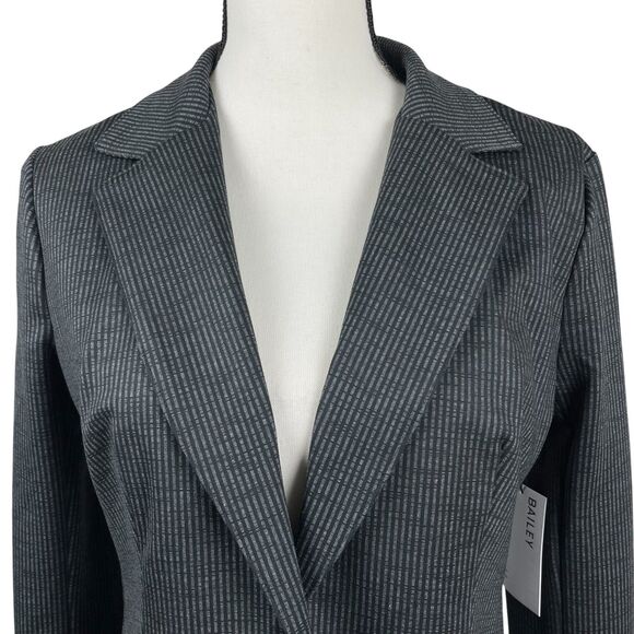 Bailey 44 Women's Peter The Great Blazer Jacket Size Large Black Gray Striped - Picture 5 of 16